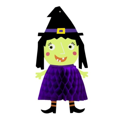 Halloweenska dekorácia Čarodejnica medovník 35x16 cm
