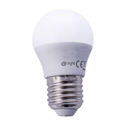 E27 LED žiarovka, malá gulička, teplá farba svetla, okrúhla LED G45