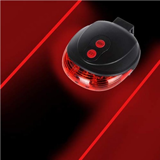 CYKLISTICKÁ LAMPA S LASEROM 5 LED LASER