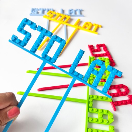 KAJAWIS LETTERS 3D písmenkové ozdoby na tortu v LEGO štýle, EKO ozdoby na tortu