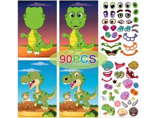 KARTY S NÁLEPKAMI Dinosaury Dino samolepky 90 ks