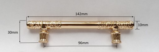 Nábytková úchytka na zábradlie EVERINE, zlatý lesk, 96mm
