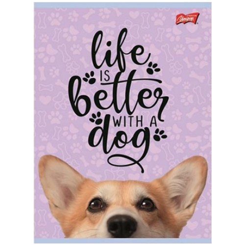 A5 TROJRIADKOVÝ FAREBNÝ ZÁPISNÍK, 16 STR. LAMINOVANÝ DOG DOG MIX UNIPAP