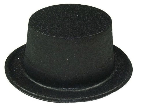 ČIERNY GLITTROVÝ ČIAPOK CYLINDER 53-58CM