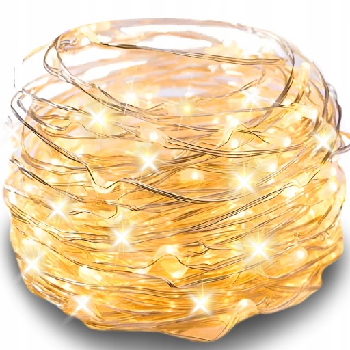 DRÔTOVÉ LAMPY 20 LED BATÉRIOVÉ SVETLÁ REŤAZ TEPLEJ BIELEJ SVETEL.