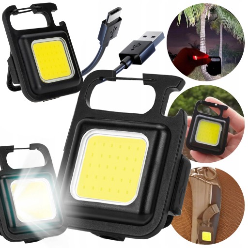 LED COB BATERKA MULTIFUNKČNÝ MAGNETOVÝ KRÚŽOK NA KĽÚČENSTVO VRECKÁ