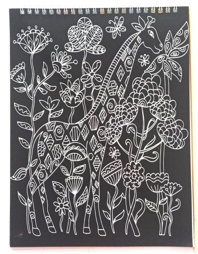VEĽKÁ Omaľovánka so škrabancami so vzormi 28 cm x 21 cm