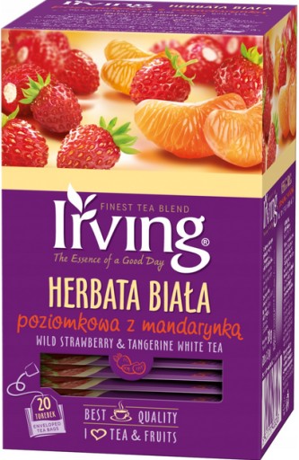 BIELY jahodový čaj s mandarínkou, 20 obálok IRVING