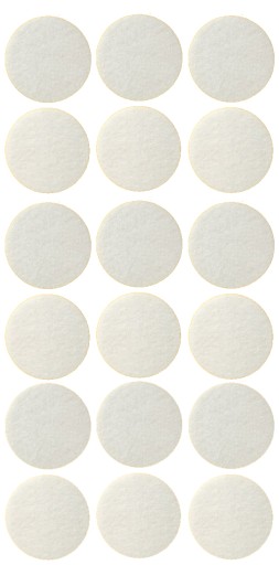 Plstené podložky NA NÁBYTOK, okrúhle kolieska, biele x 18 28 mm
