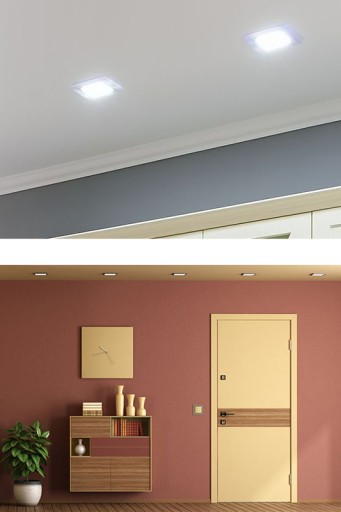 VÝKONNÉ ZÁPUSTNÉ STROPNÉ LAMPA, STROPNÉ SVETLO Štvorcové, NEUTRÁLNE, 3W