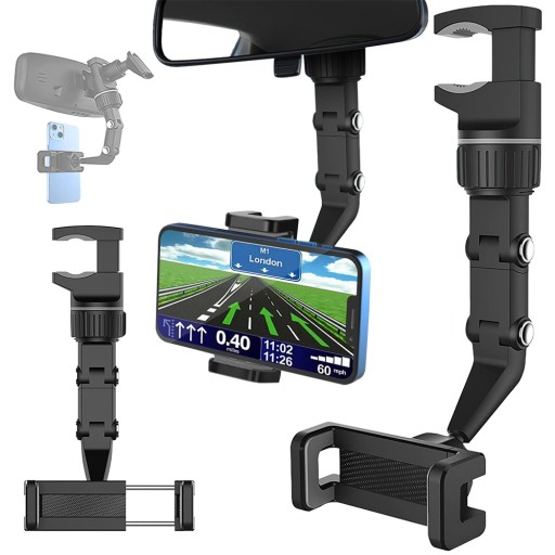 DRŽIAK NA AUTOTELEFÓN NA SPÄTNÉ ZRKADLO DO AUTO 360°