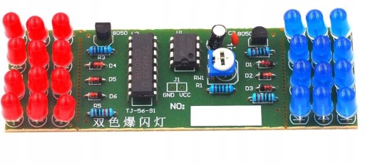 24LED policajný blesk, lekcie spájkovania DIY KIT