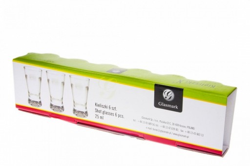 POHÁRKY NA VODKU, SADA 6 KS, 25 ML, HLADKÉ