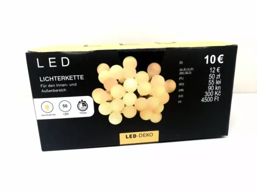 LED svietidlá dekoračné drôty 5m 50LED teplá biela