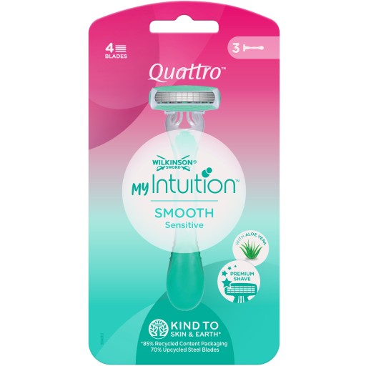3x WILKINSON Quattro My Intuition Smooth Sensitive Holiaci strojček