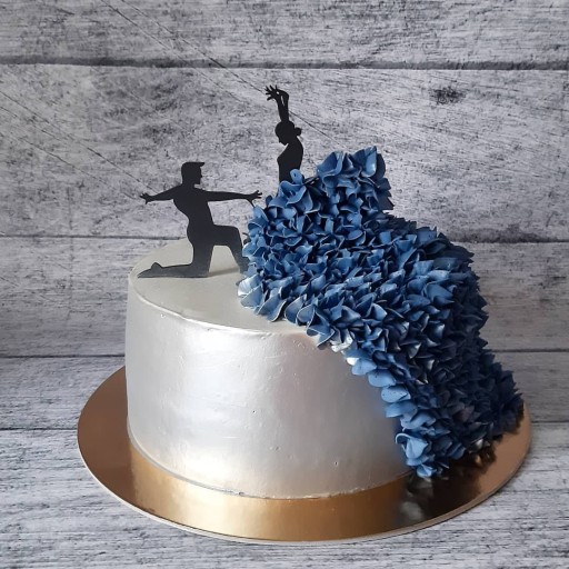 Flamenco Dance Couple Dancers Cake Topper Dekor Čierne plexisklo