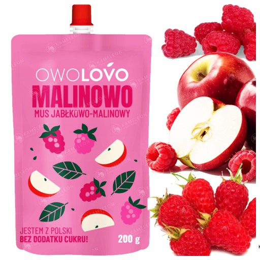 OWOLOVO malina jablkovo-malinová ovocná pena BEZ CUKRU 200g