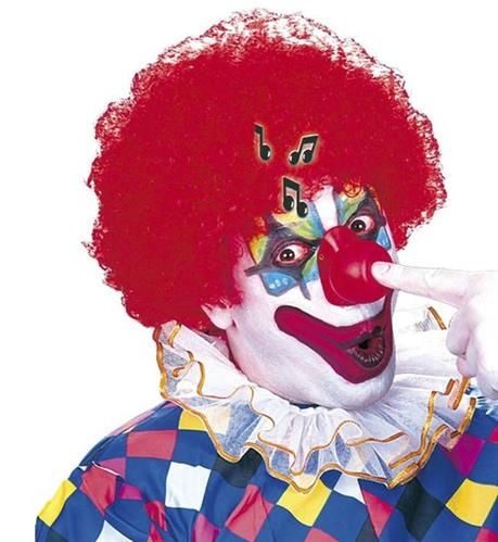 Kostým Gumový cirkusový loptový šmýkajúci Červený KLAUN NOSE