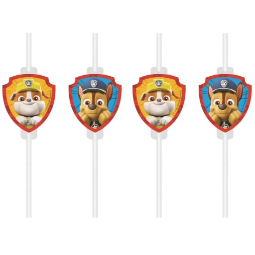 Papierové slamky so záchranným medailónom Paw Patrol
