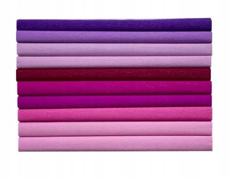 Krimpovaný hodvábny papier 10 ks 8 farieb Happy Color PINK