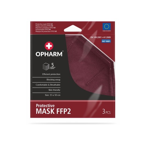 FFP2 OPHARM ochranná maska 3 ks - MODRÁ
