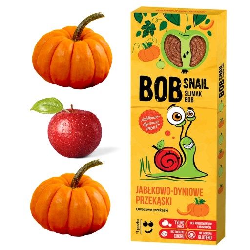 BOB SNAIL Jablkový tekvicový slimák snack 30g pre deti