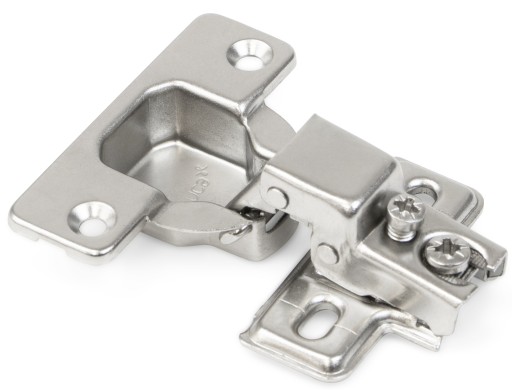 Krátky nábytkový pánt Emuca 15 x 10 mm + vodítko 2 kusy