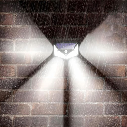 SOLAR LAMPA 100 LED S POHYBOVÝM A SÚMRAKOVÝM SENZOROM NÁSTENNÁ LAMPA