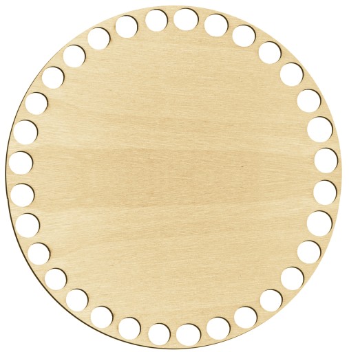 DREVENÝ HÁČKOVACÍ základ, preglejka, KRUH, spodná časť košíka, makramé, 14 cm