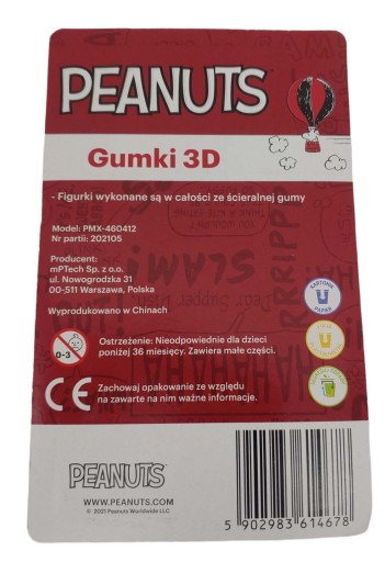 Guma Snoopy mPTech, 5 ks, farebná, pre deti