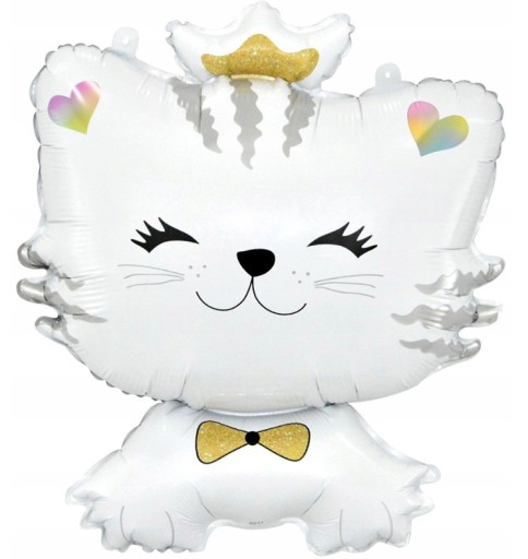 Fóliový balón White Kitty Cat 52x71 cm Narodeniny