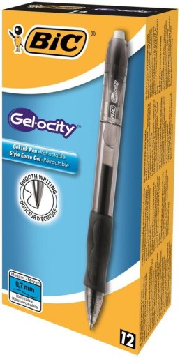 BIC GEL-OCITY BALLPOINT GEL PEN ČIERNA x4