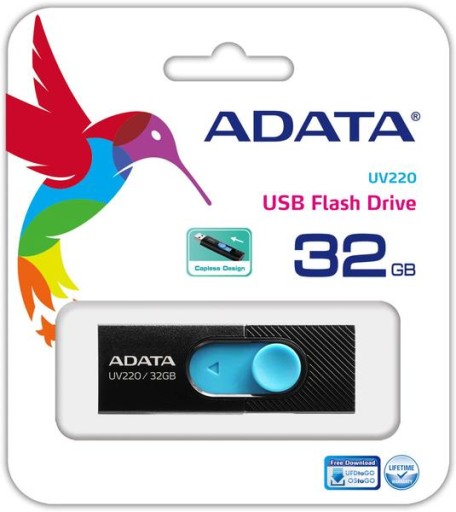 ADATA Pendrive UV220 32GB USB2.0 Čierna a modrá