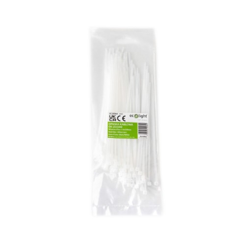 SŤAHOVACIA KABELKA OK-25150W 2,5x150mm BIELA ECO LIGHT M20064 balenie 100 ks