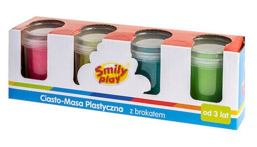 SMILY PLAY TORTA Plastelína s trblietkami 4 farby