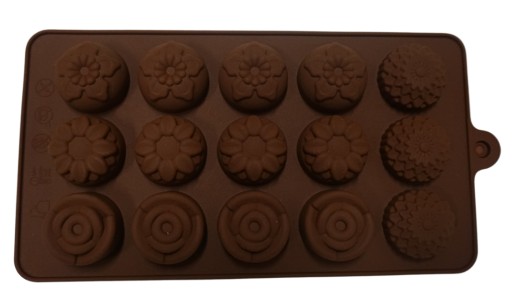 SILIKÓNOVÁ FORMA NA ČOKOLÁDY, PRALINY, ŽELÉ, 4 KVETY KVETY