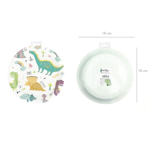 Dinosaurus narodeninové papierové taniere 18 cm 6 ks.