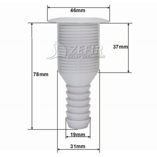 BOČNÝ PRECHOD ODVODU 19 mm PVC - 00730