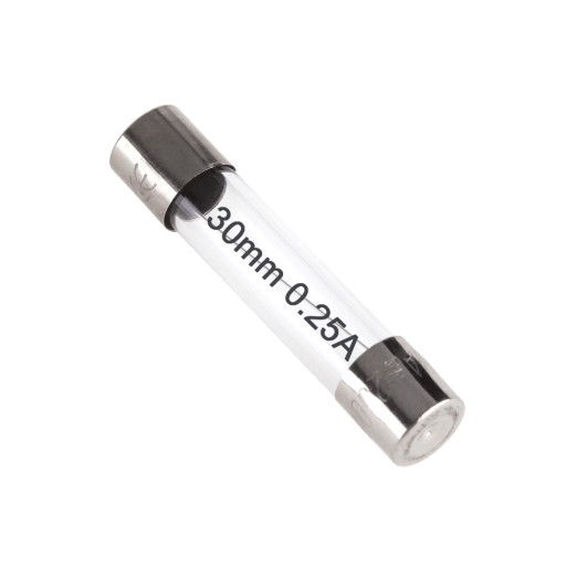 Sklenená poistka 30mm 0,25A / 250mA CE 10ks. balenie