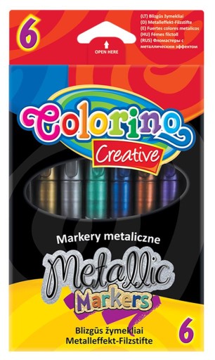 Metalické popisovače Colorino Creative 6 farieb