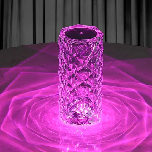 LED DOTYKOVÁ LAMPA, FAREBNÁ RGB KRYŠTÁLOVÁ LAMPA + DIAĽKOVÉ OVLÁDANIE