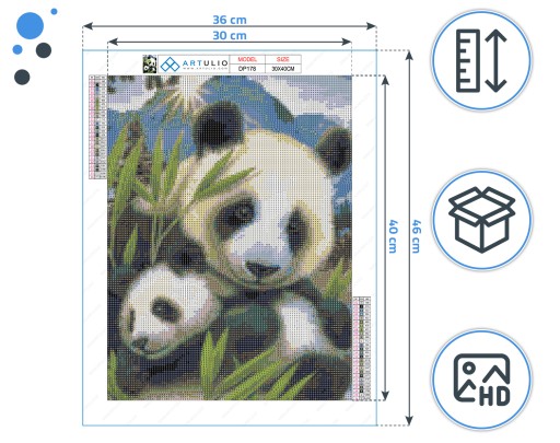 Diamantové vyšívanie diamantová maľba mozaika pre deti 5d zvieratká panda zoo