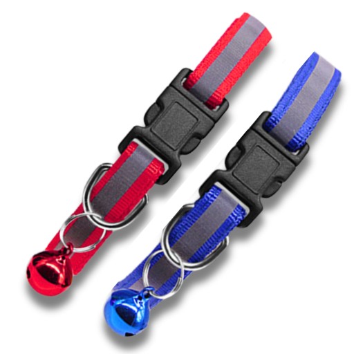 Obojok pre malé psy a mačky, REFLEXNÝ, NASTAVITEĽNÝ, dĺžka 19-32 cm, červený