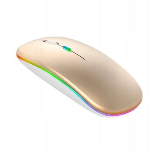 CHOĎTE VYŠŠÍM KAMENOM ĽAHKÁ BEZDRÔTOVÁ RGB MYŠ Zlatá