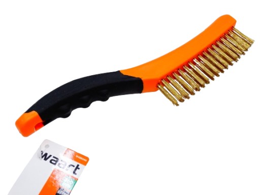 Úzka ručná mosadzná drôtená kefa 260mm W48B444