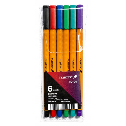 SPOĽAHLIVÉ jemné linky Rystor, 6 farieb, Púzdro RC-04