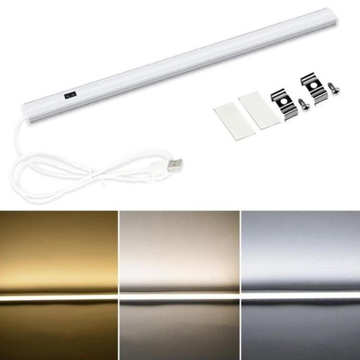 Indukčná USB LED nočná lampa do šatníka Bezdrôtová, mobilná, biela, 30 cm