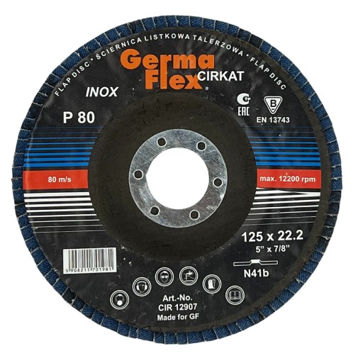 BRUSNÉ KOTOUČOVÉ KLAPKY GERMA FLEX KLAPAČKA ZIRKON KLAPKA 125 INOX 80