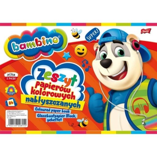 Zápisník z lesklých farebných papierov A4 Bambino