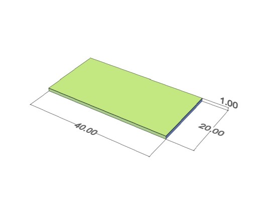 Neodymový tanierový magnet MPŁ 40x20x1 N38 1 kus